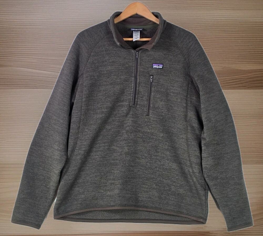 Patagonia Better Sweater Men's Large Brown 1/4 Quarter Zip Fleece Pullover